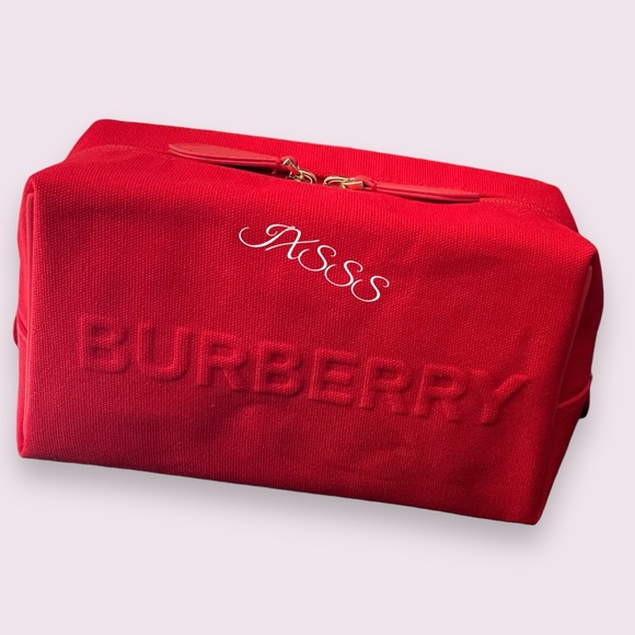Red Burberry Beauty (Embossed) Makeup-Cosmetic Bag - Picture 2 of 11